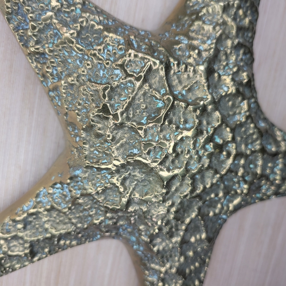 Vintage Large Solid Brass Starfish Wall Decor Nautical Coastal MCM - Picture 3 of 5